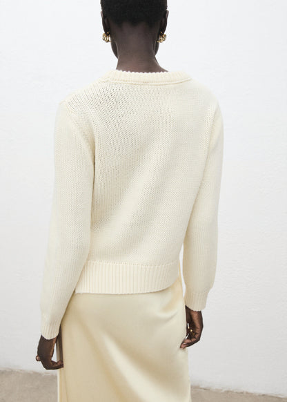 Knitted Sweater With Tie Slits