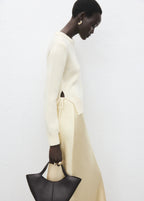 Knitted Sweater With Tie Slits