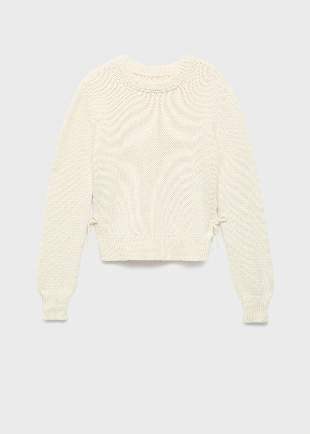 Knitted Sweater With Tie Slits