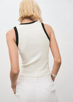 Knitted Top With Contrasting Piping