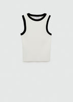 Knitted Top With Contrasting Piping