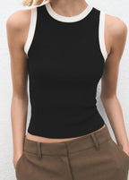 Knitted Top With Contrasting Piping