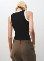 Knitted Top With Contrasting Piping