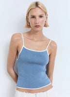 Knitted Top With Contrasting Trim