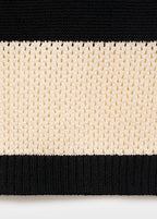 Knitted V Neck Top With Stripes