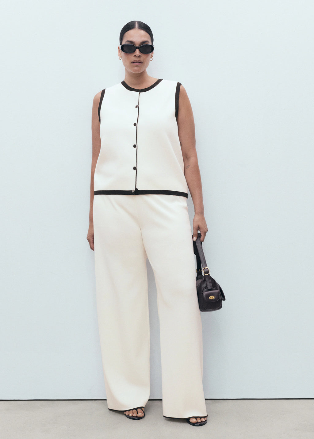 Knitted Waistcoat With Contrast Detail