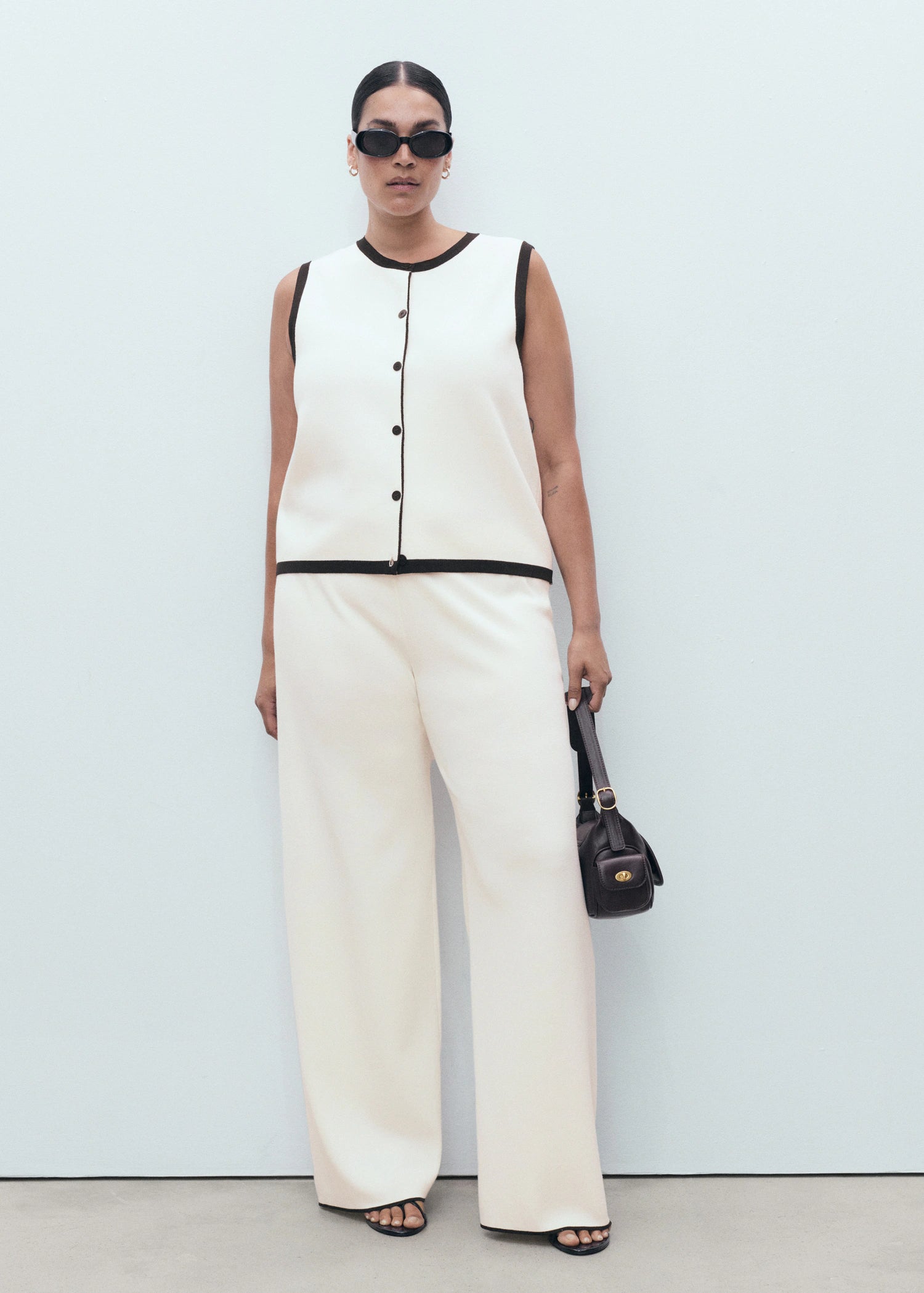 Knitted Waistcoat With Contrast Detail