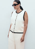 Knitted Waistcoat With Contrast Detail
