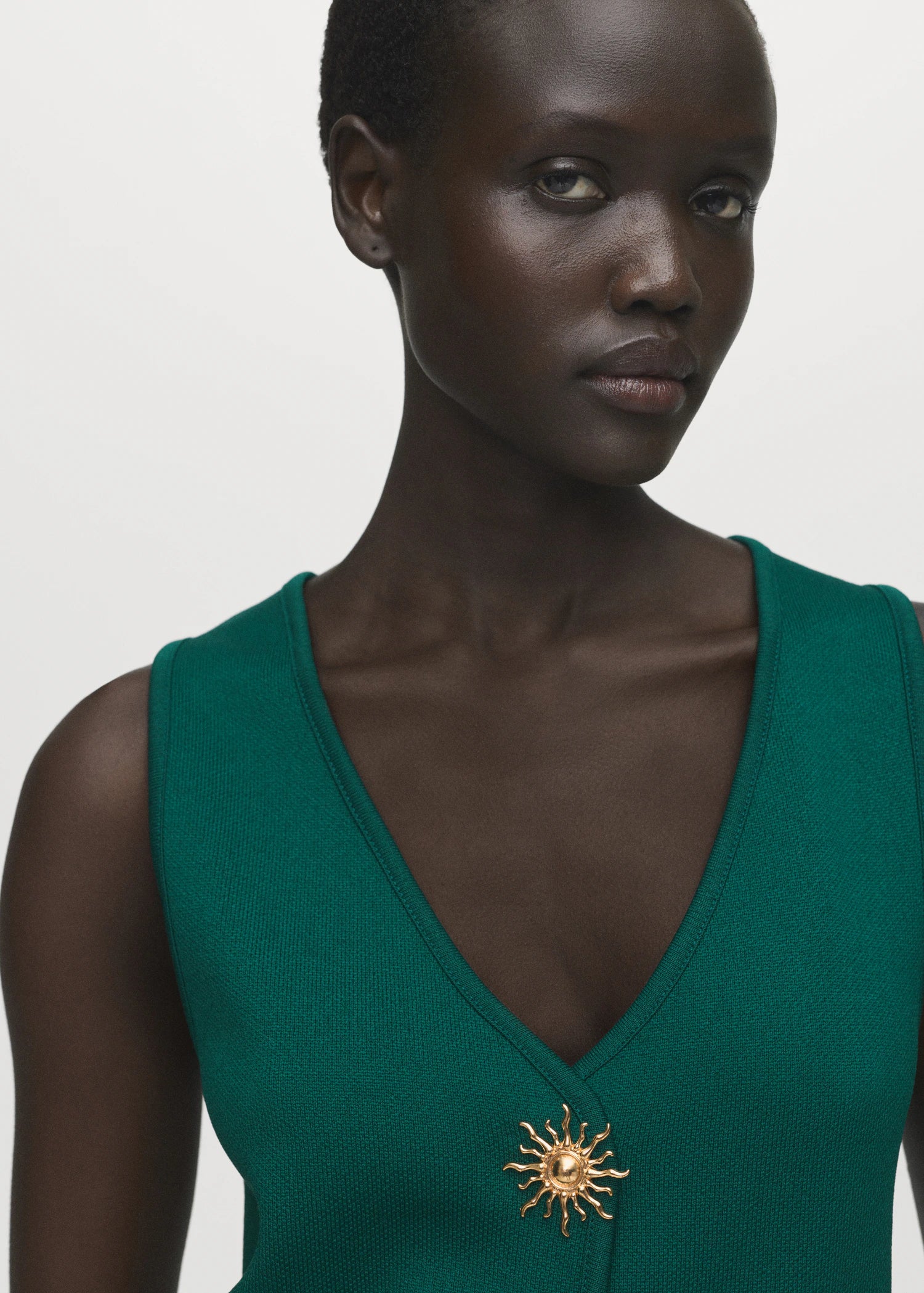 Knitted Waistcoat With Jewel Buttons