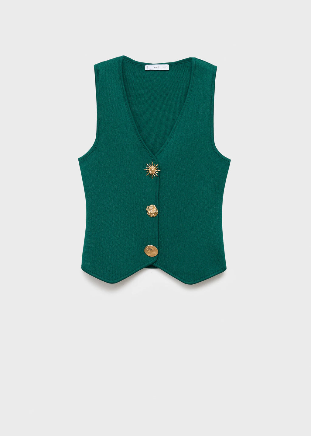 Knitted Waistcoat With Jewel Buttons