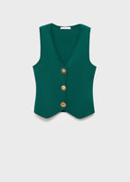 Knitted Waistcoat With Jewel Buttons