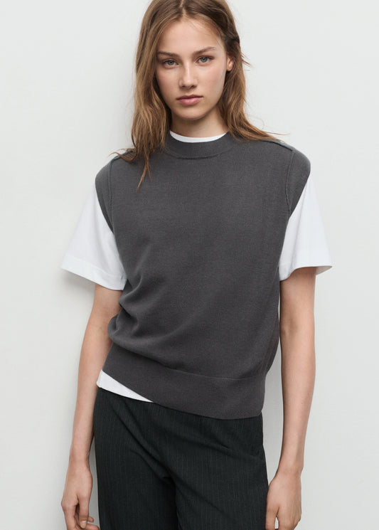 Knitted Waistcoat With Seam Detail