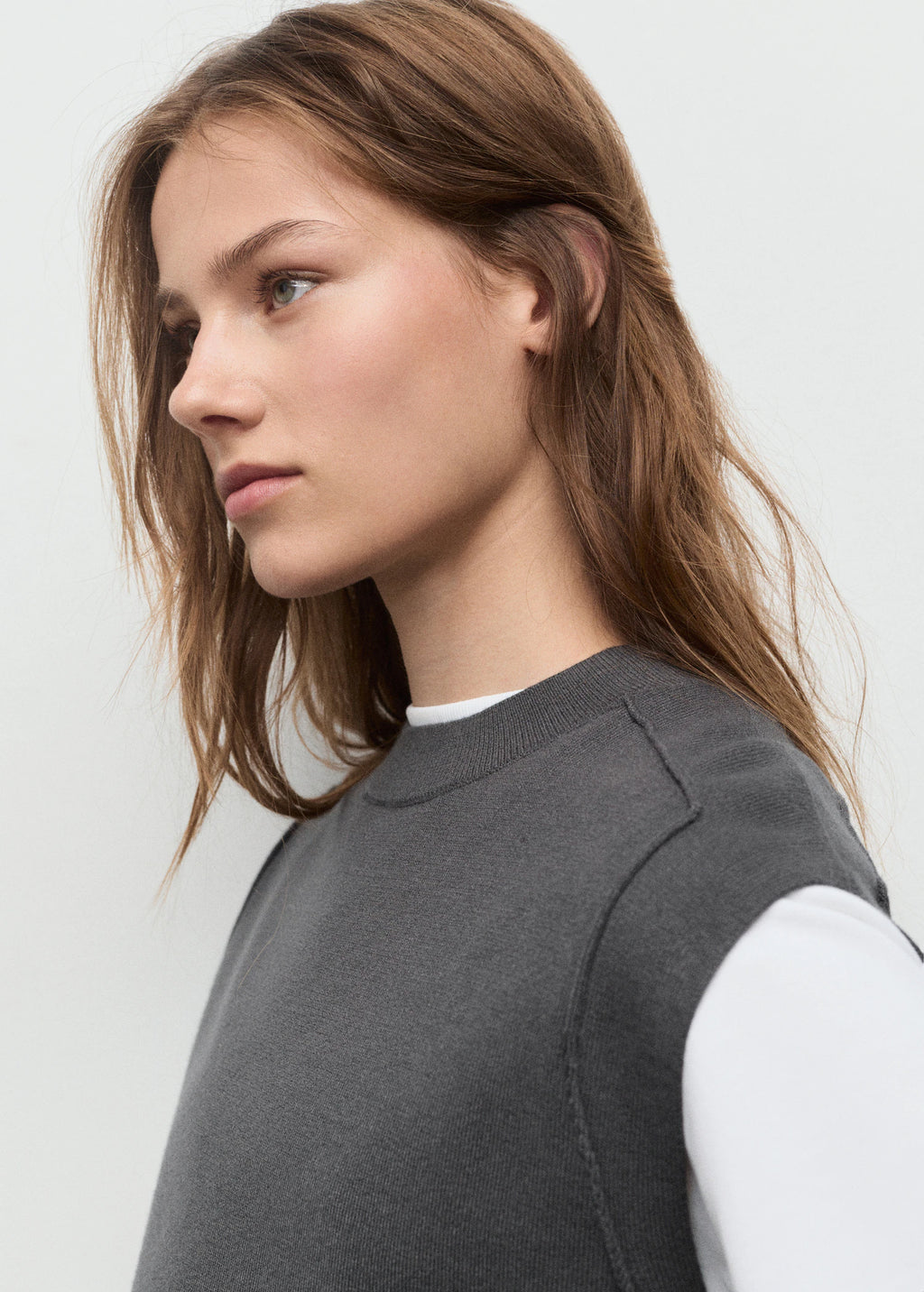 Knitted Waistcoat With Seam Detail