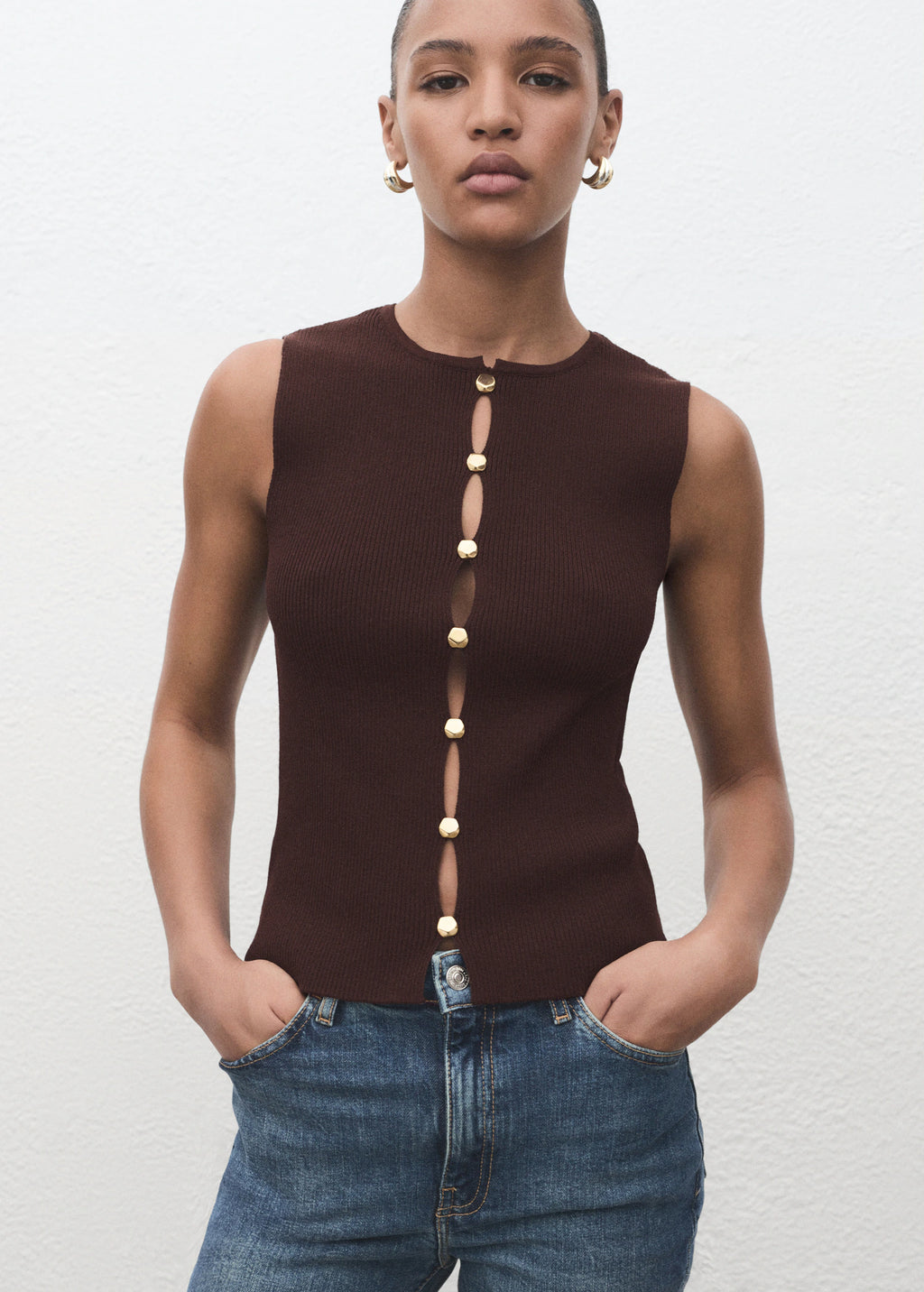 Knitted Waistcoat With Slits