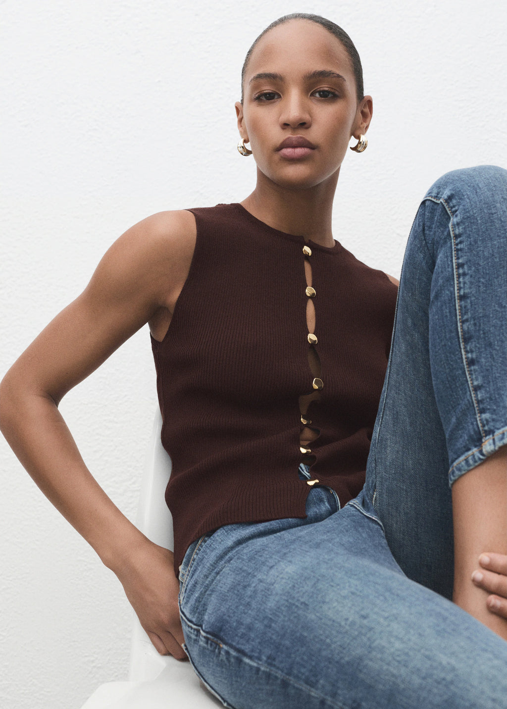 Knitted Waistcoat With Slits