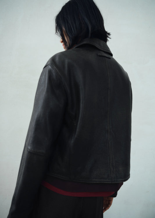 Lapels Leather Jacket