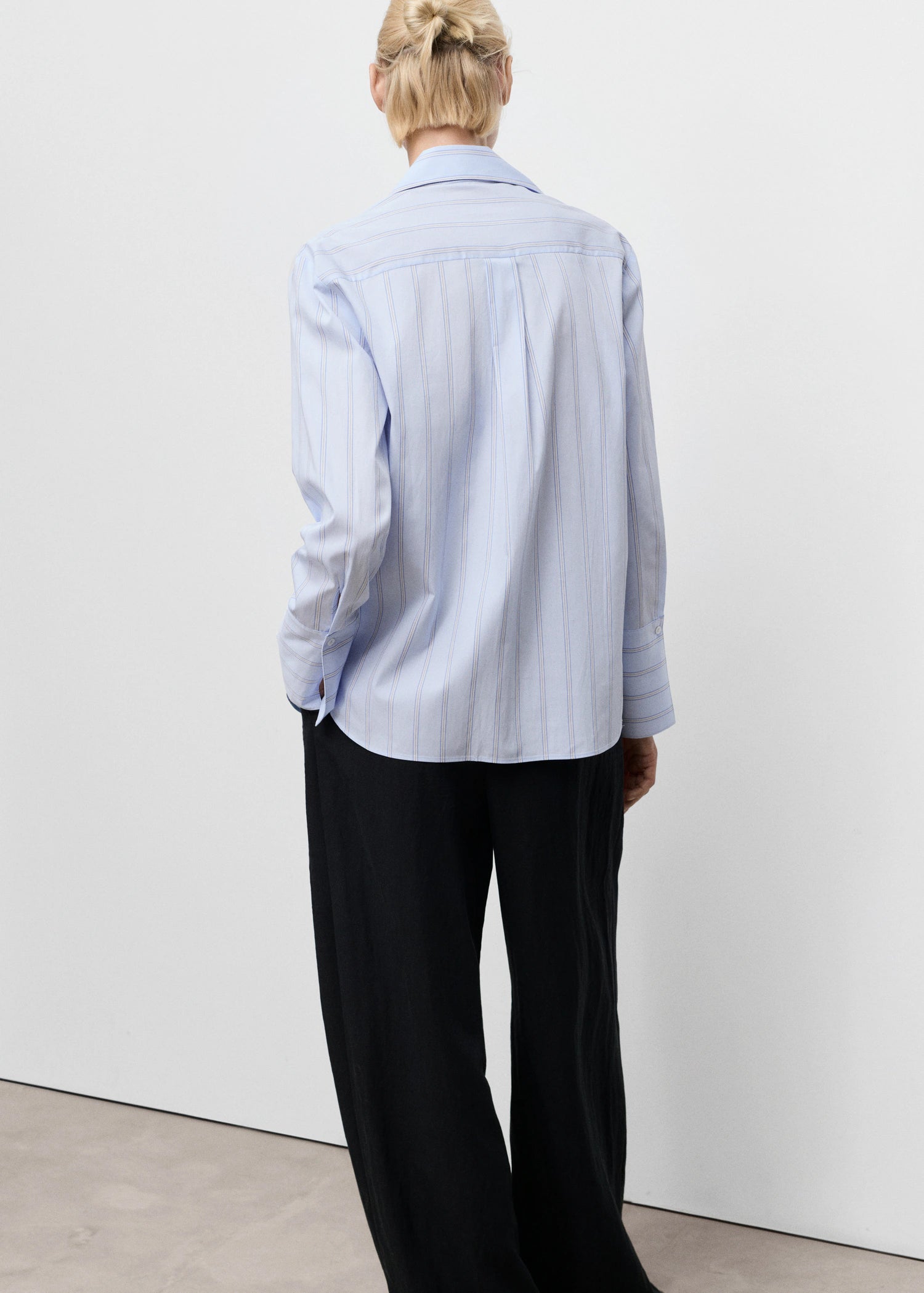 Lapels Striped Shirt