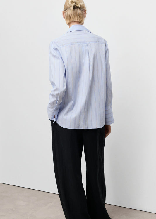 Lapels Striped Shirt