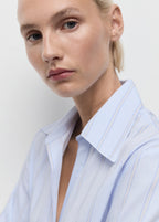 Lapels Striped Shirt