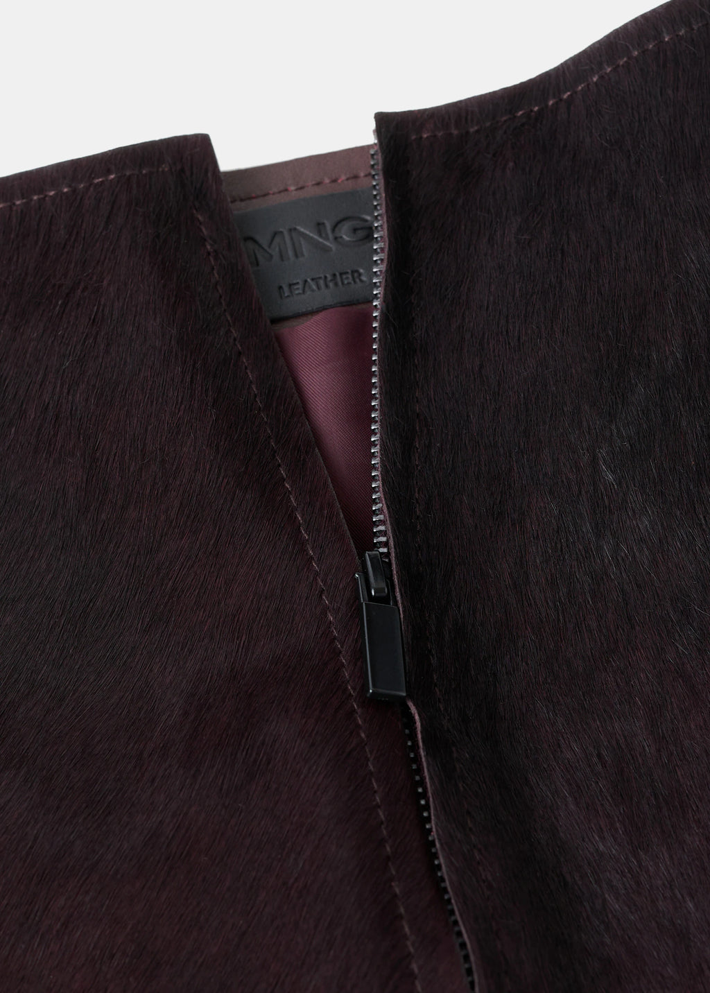 Leather And Fur Effect Mini Skirt