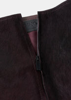 Leather And Fur Effect Mini Skirt