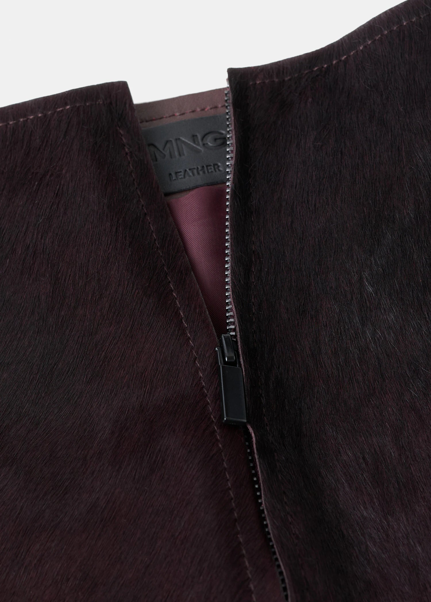 Leather And Fur Effect Mini Skirt