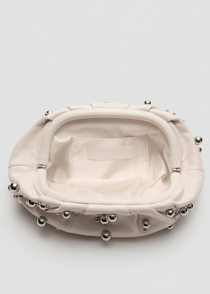 Leather Handbag With Ball Detail