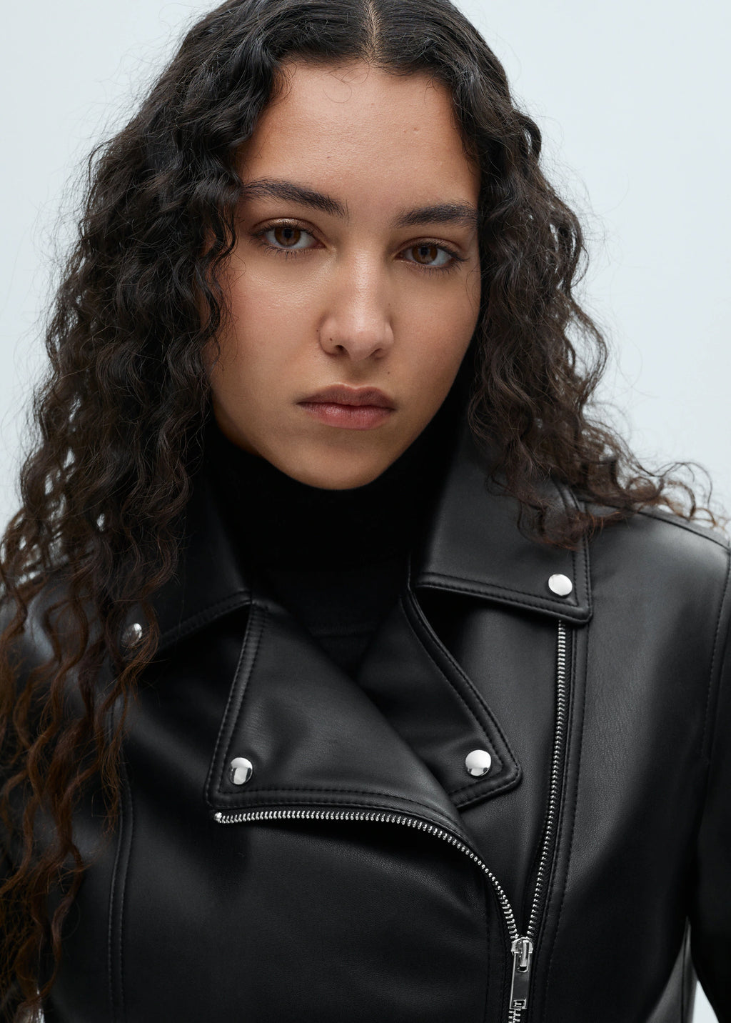 Leather Effect Biker Jacket