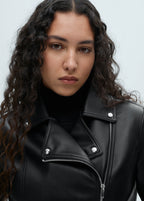 Leather Effect Biker Jacket