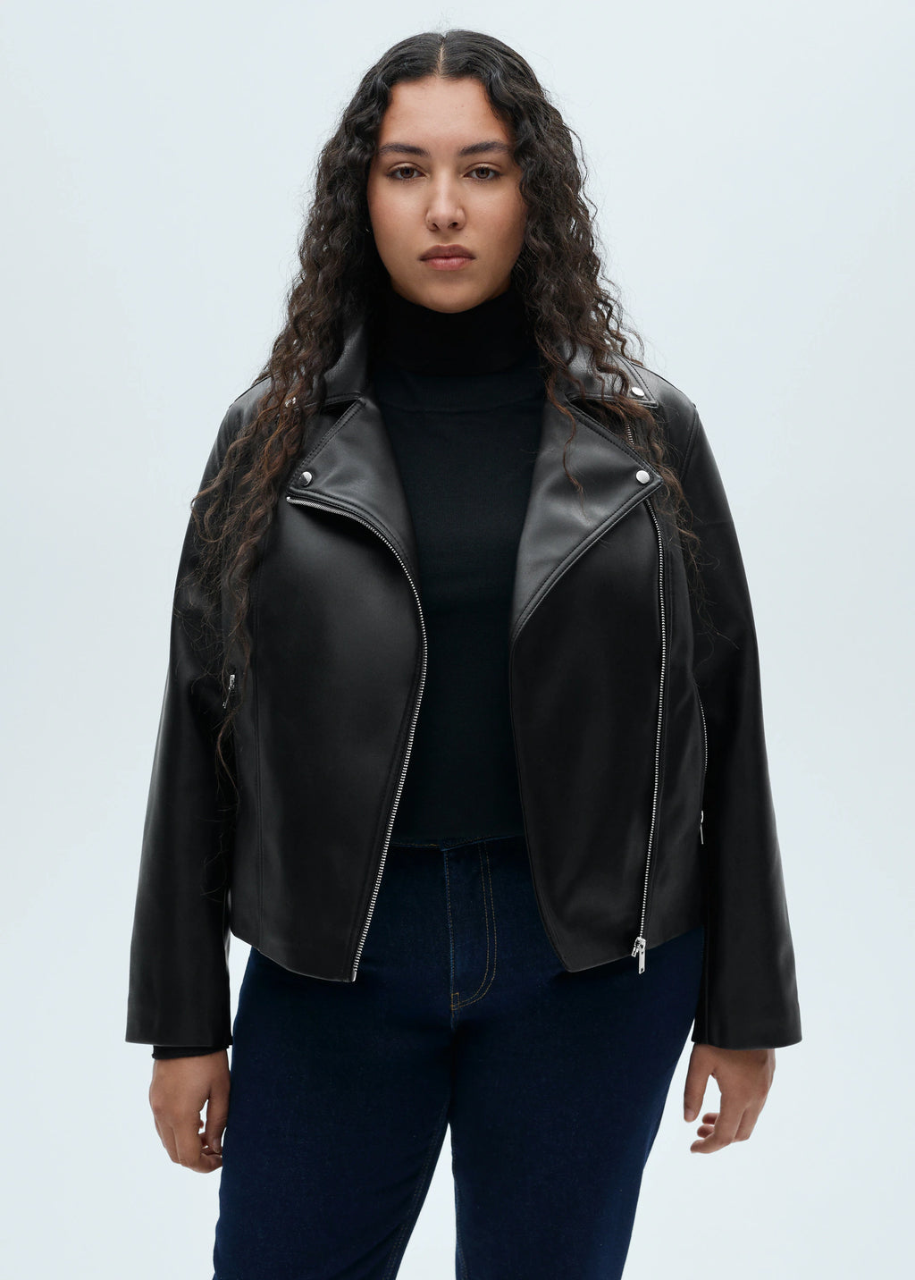 Leather Effect Biker Jacket