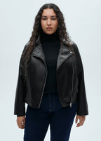 Leather Effect Biker Jacket