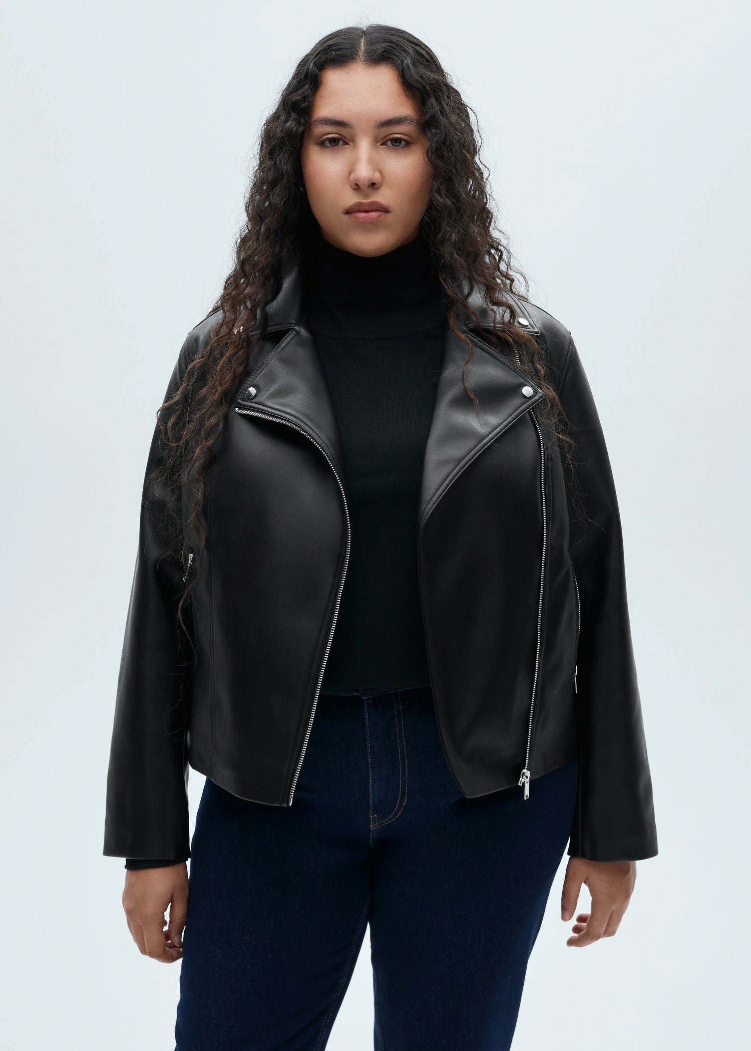 Leather Effect Biker Jacket