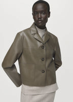 Leather Effect Jacket With Pockets