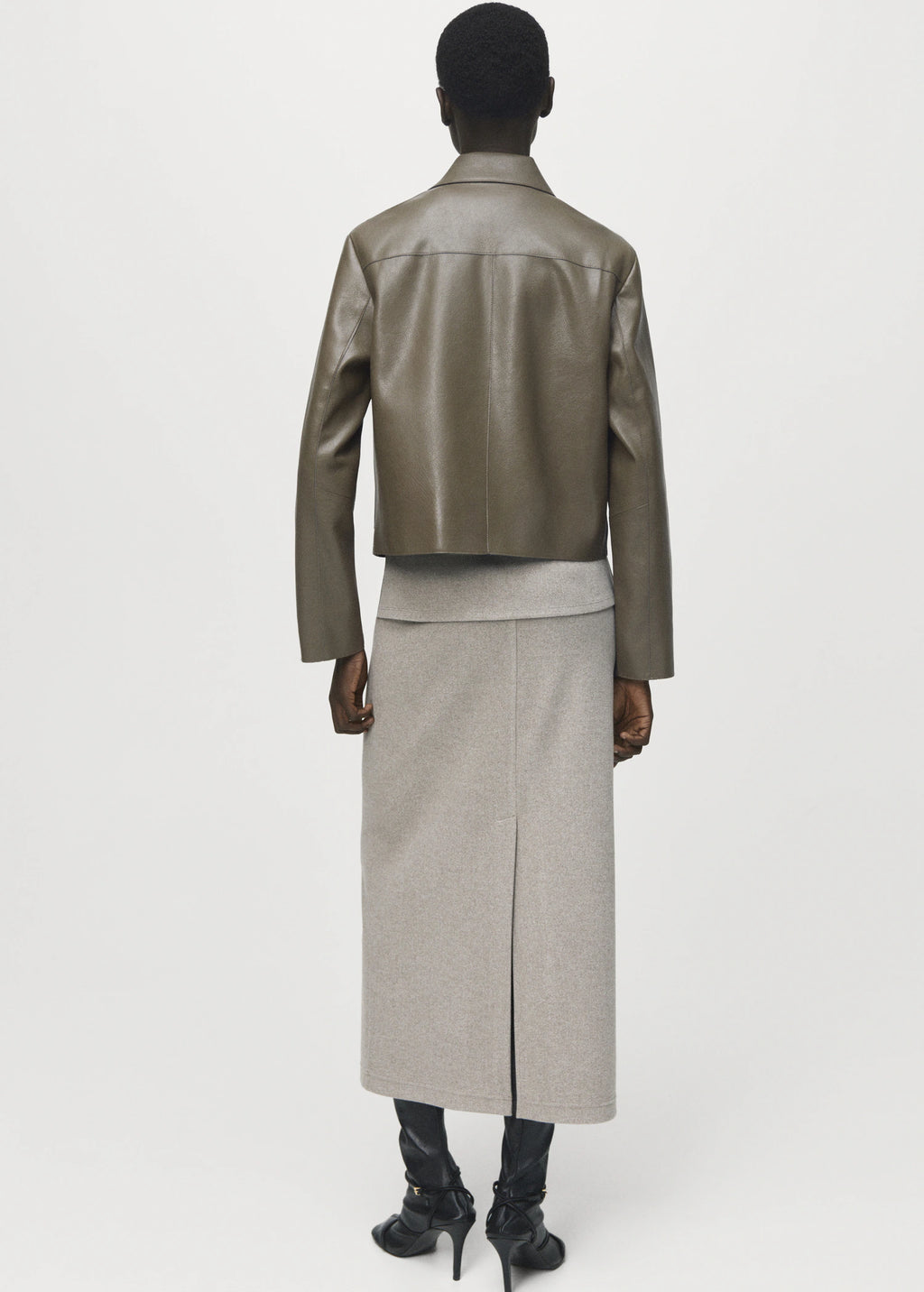 Leather Effect Jacket With Pockets