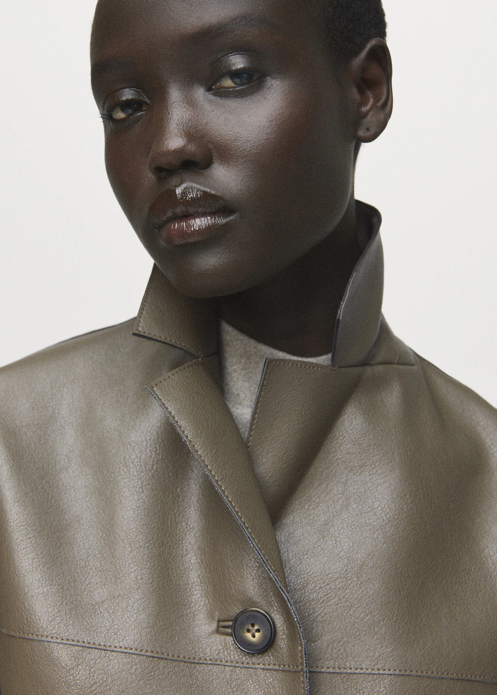 Leather Effect Jacket With Pockets