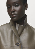 Leather Effect Jacket With Pockets