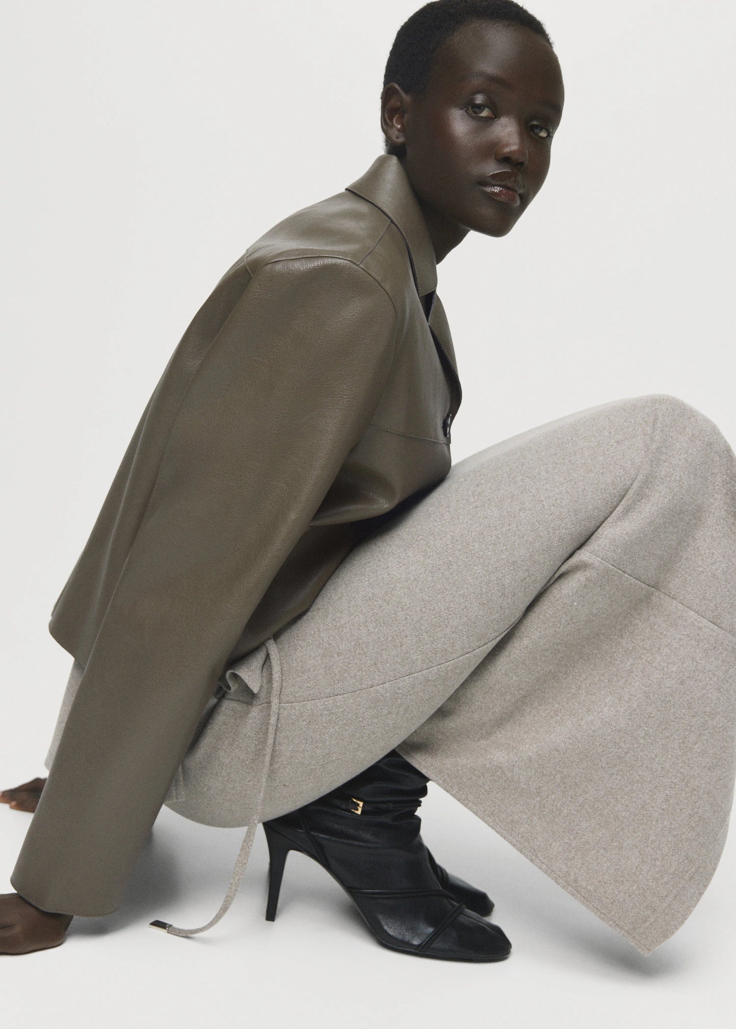 Leather Effect Jacket With Pockets