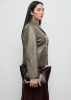 Leather Effect Jacket With Pockets