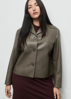 Leather Effect Jacket With Pockets