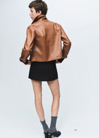 Leather Effect Jacket With Pockets