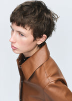 Leather Effect Jacket With Pockets