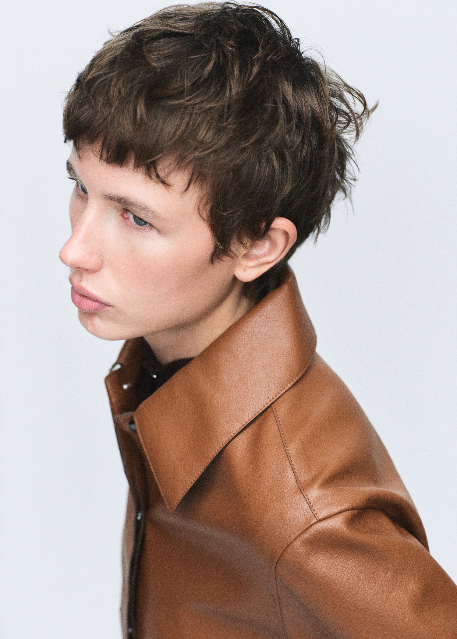 Leather Effect Jacket With Pockets