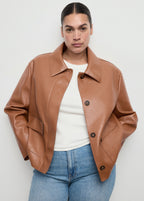 Leather Effect Jacket With Pockets