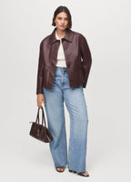 Leather Effect Jacket With Pockets