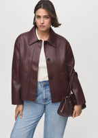 Leather Effect Jacket With Pockets