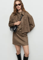 Leather Effect Jacket With Pockets