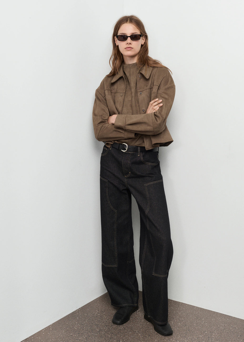 Leather Effect Jacket With Pockets