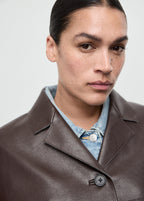 Leather Effect Jacket With Pockets