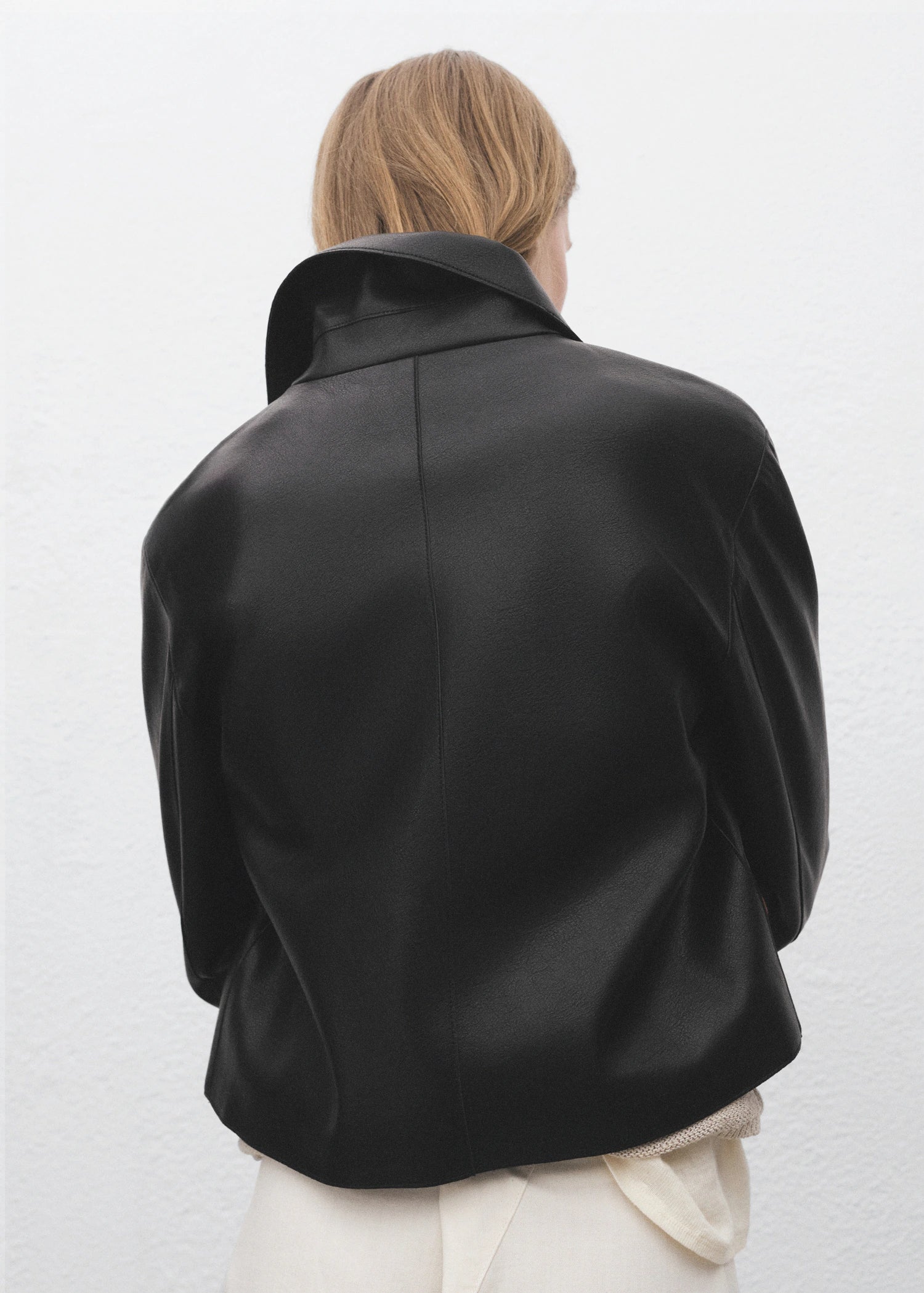 Leather Effect Jacket With Pockets