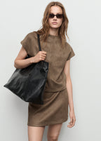 Leather Effect T Shirt